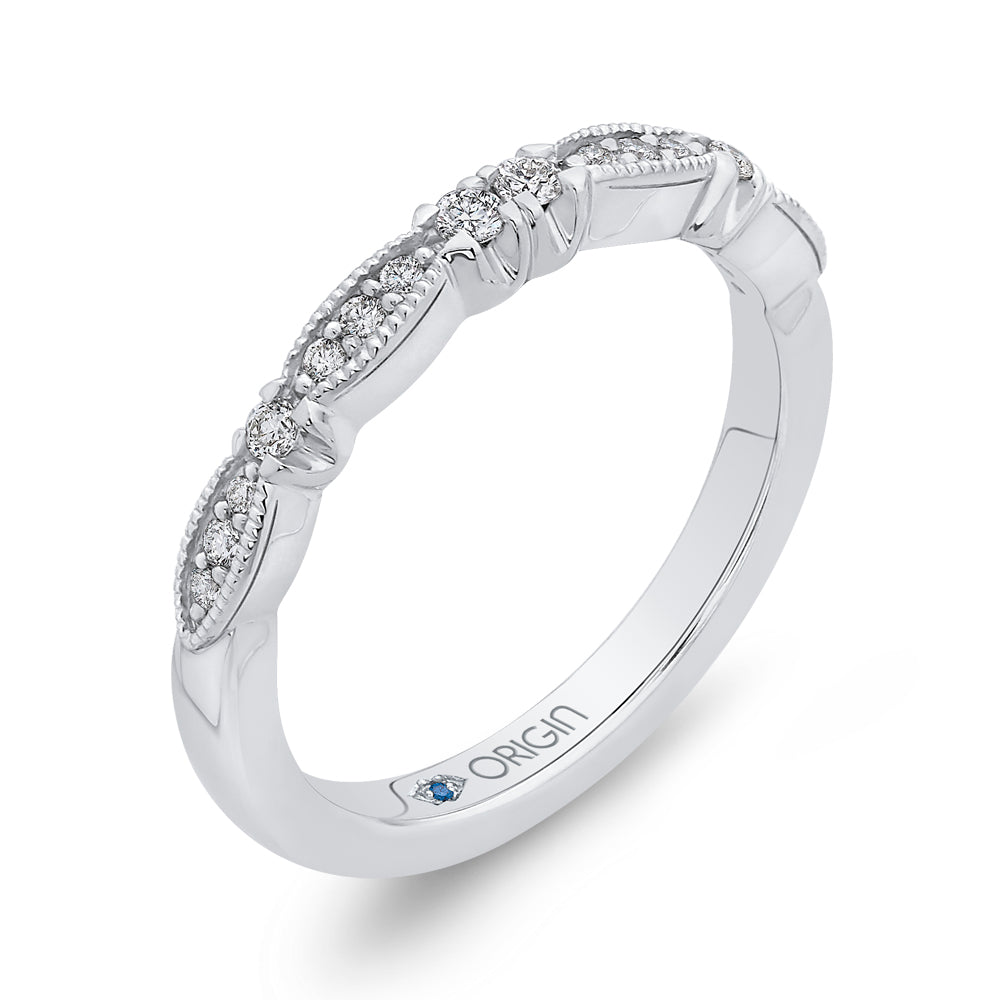 14K White Gold Round Diamond Half-Eternity Wedding Band