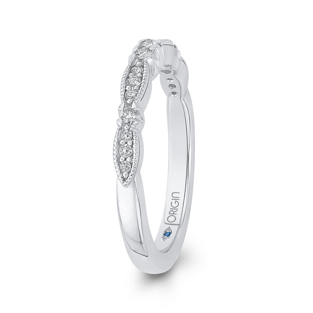 14K White Gold Round Diamond Half-Eternity Wedding Band