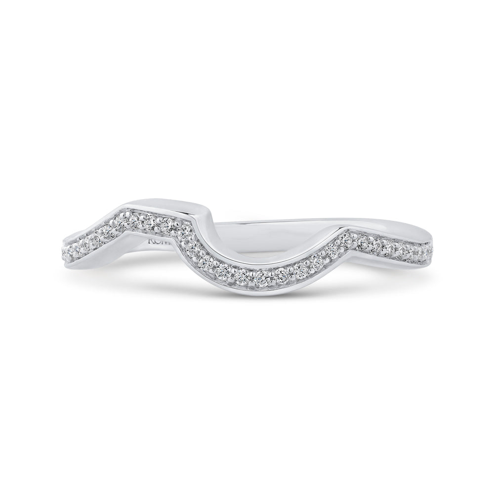 14K White Gold Round Diamond Half-Eternity Wedding Band