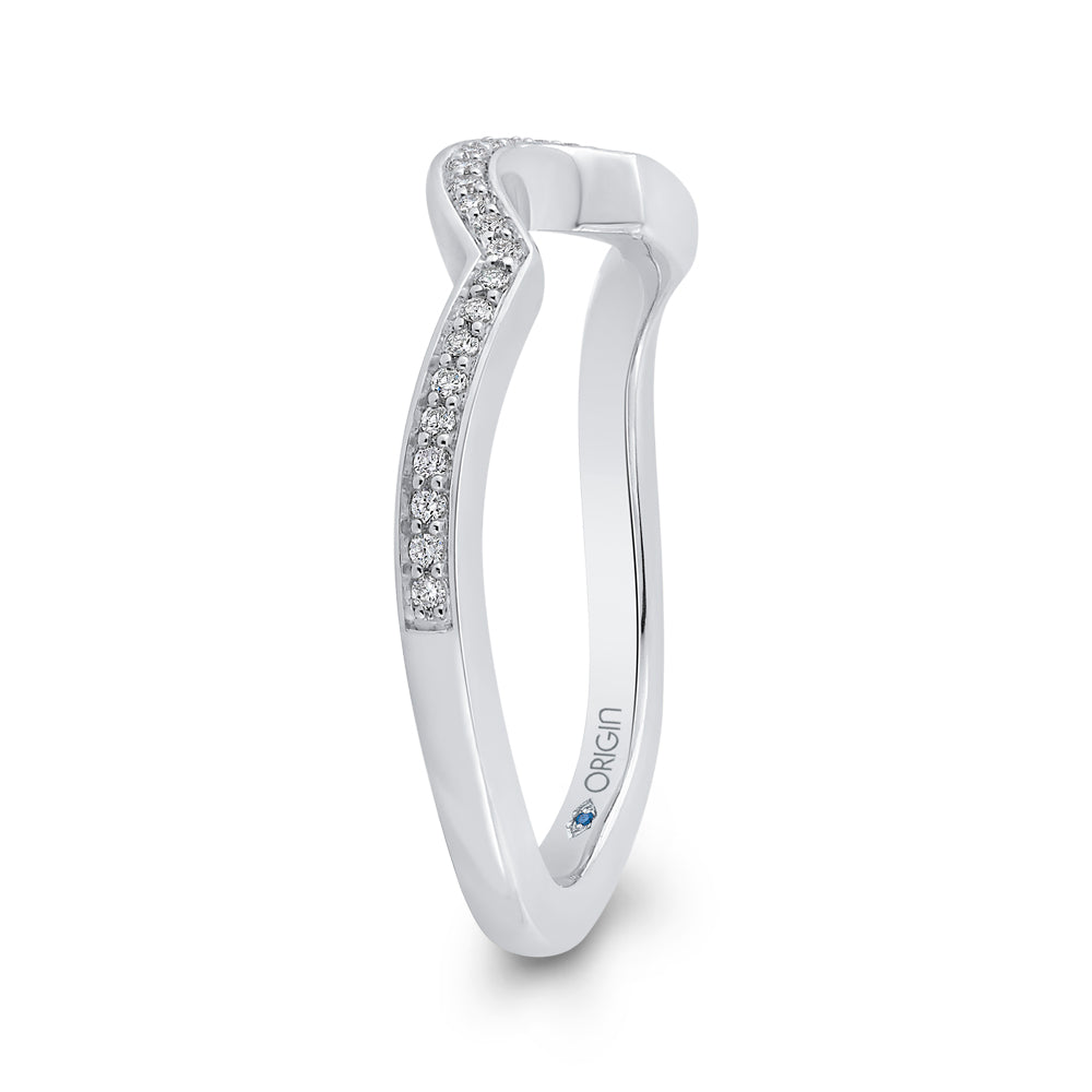 14K White Gold Round Diamond Half-Eternity Wedding Band