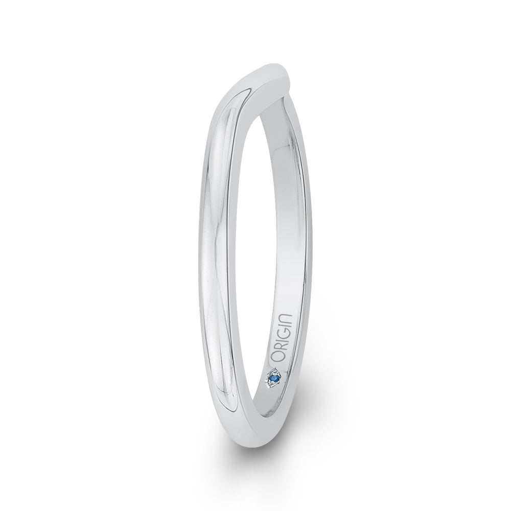 14K White Gold Plain Wedding Band