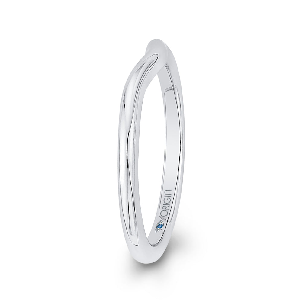 14K White Gold Plain Wedding Band