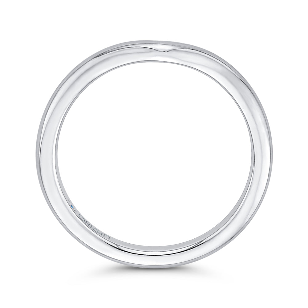 14K White Gold Plain Wedding Band