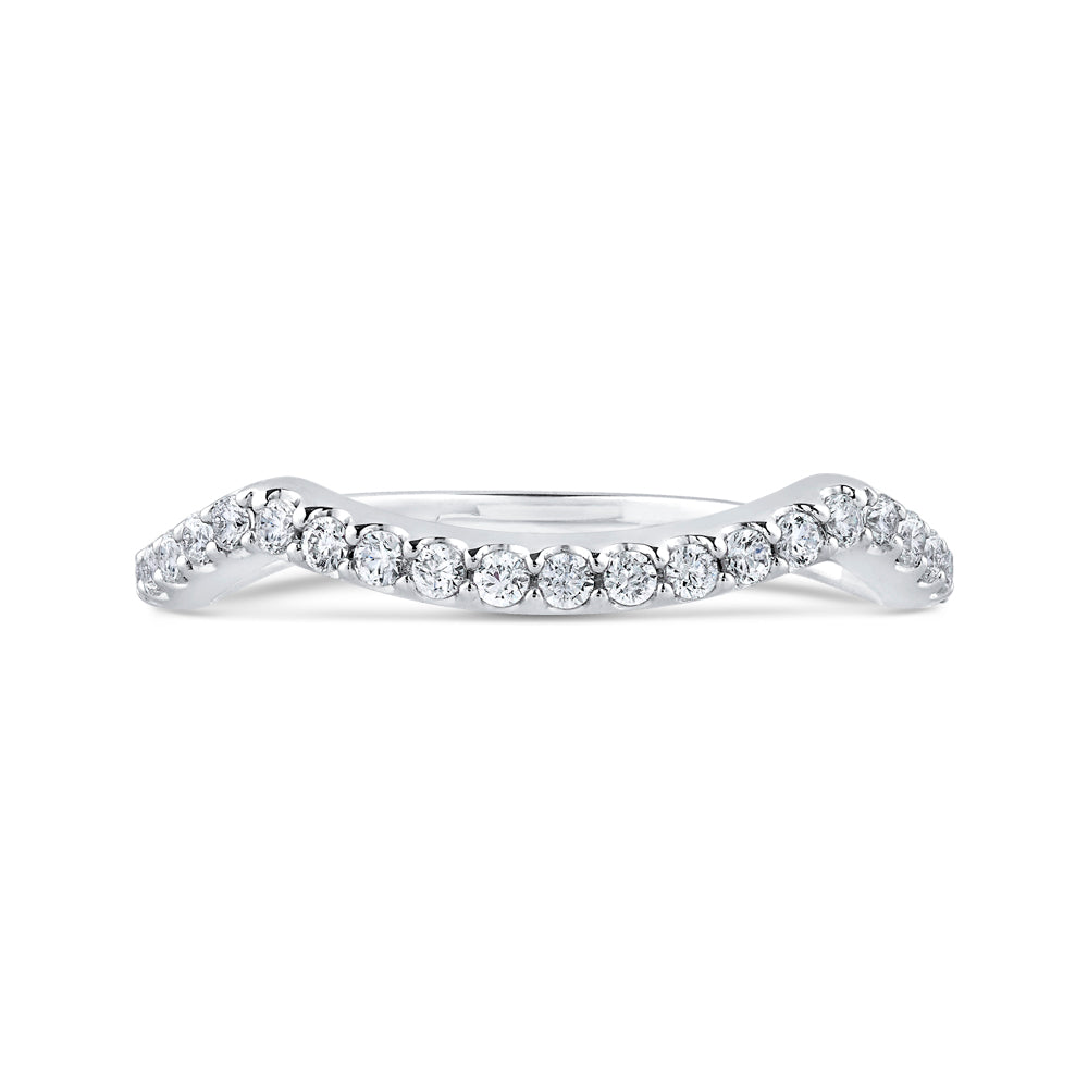 Round Diamond Wedding Band In 14K White Gold