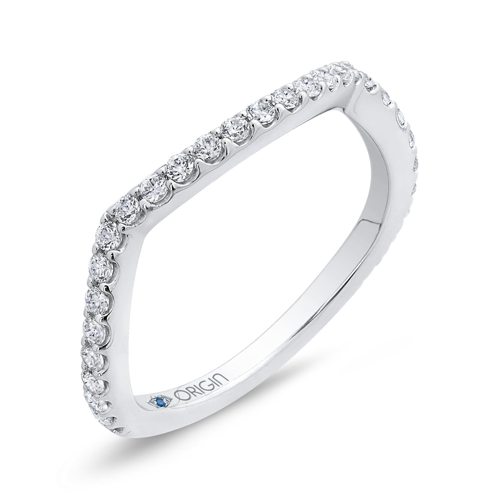 Round Diamond Wedding Band In 14K White Gold
