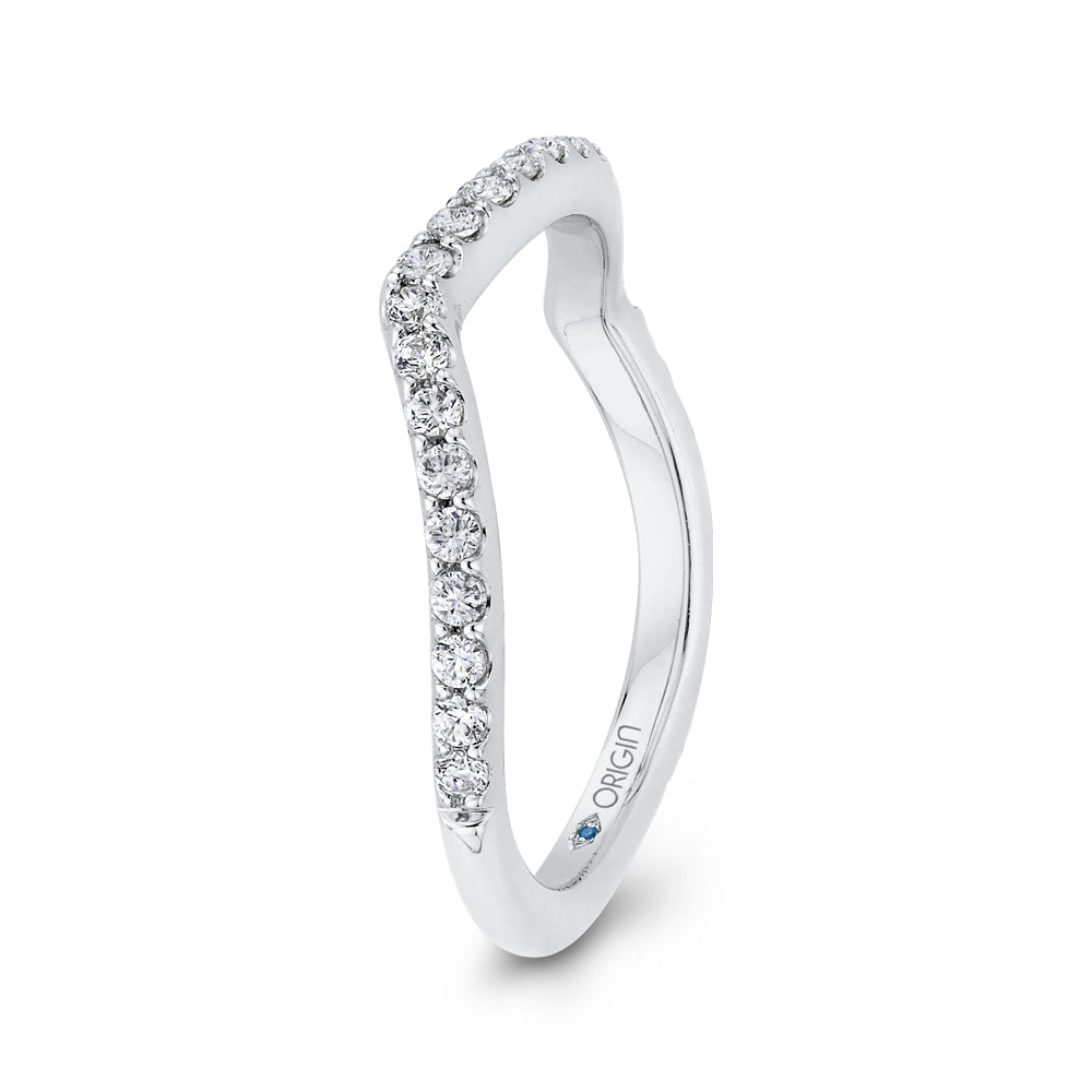 Round Diamond Wedding Band In 14K White Gold