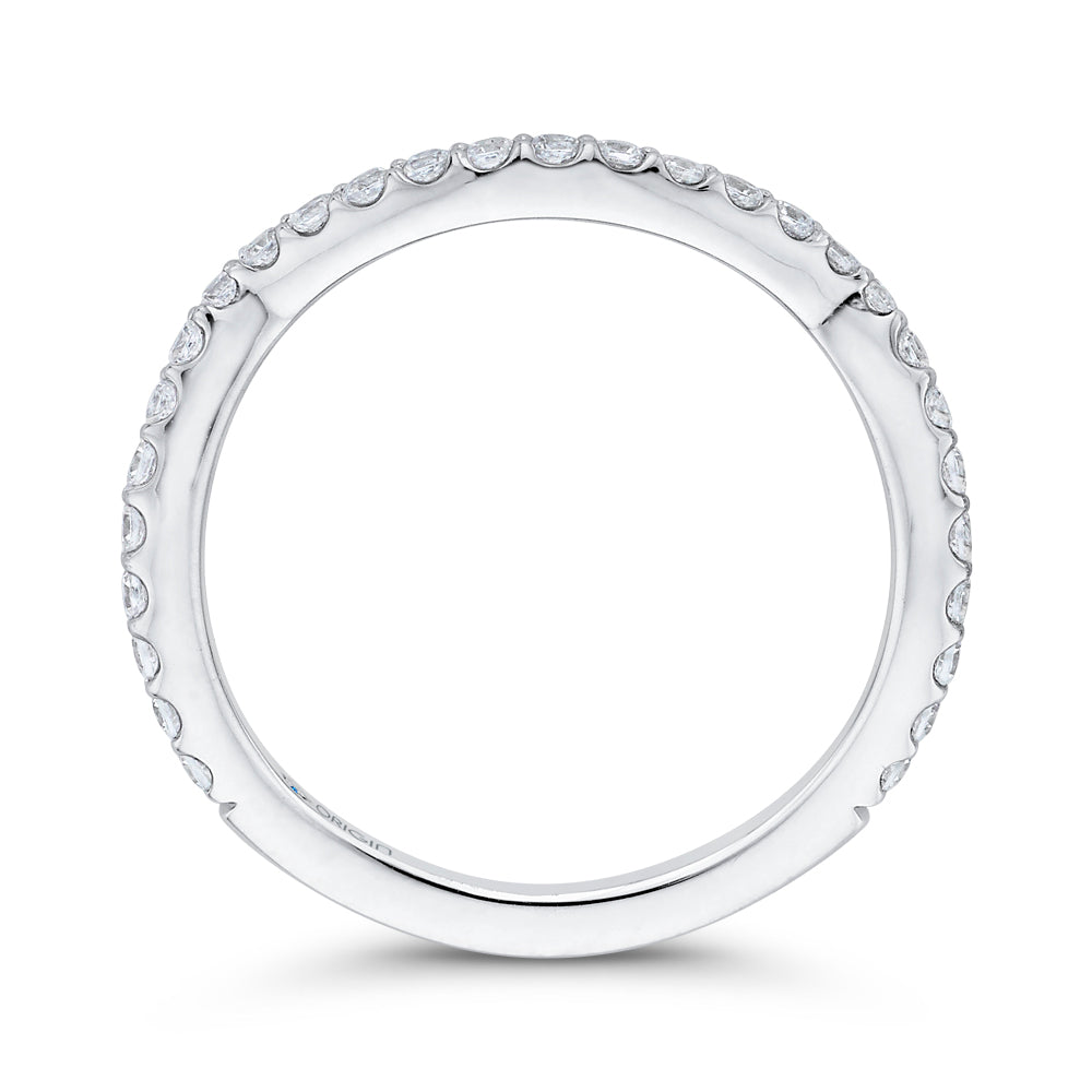Round Diamond Wedding Band In 14K White Gold