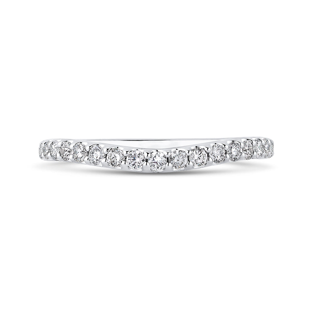 14K White Gold Round Diamond Half-Eternity Wedding Band