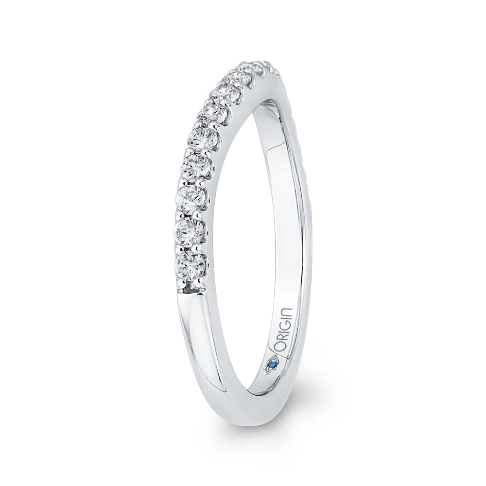 14K White Gold Round Diamond Half-Eternity Wedding Band