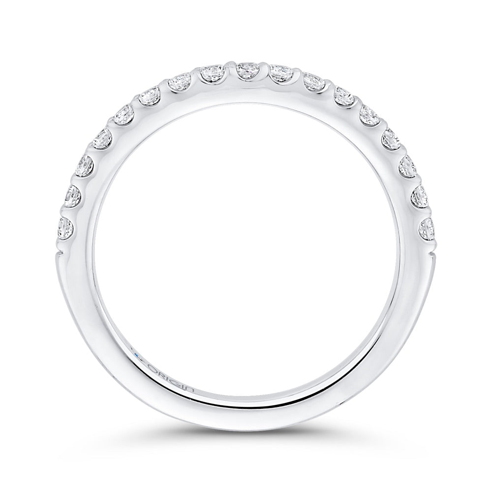 14K White Gold Round Diamond Half-Eternity Wedding Band
