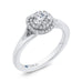 14K White Gold Round Diamond Double Halo with Spit Shank Engagement Ring