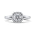 14K White Gold Round Diamond Double Halo with Spit Shank Engagement Ring