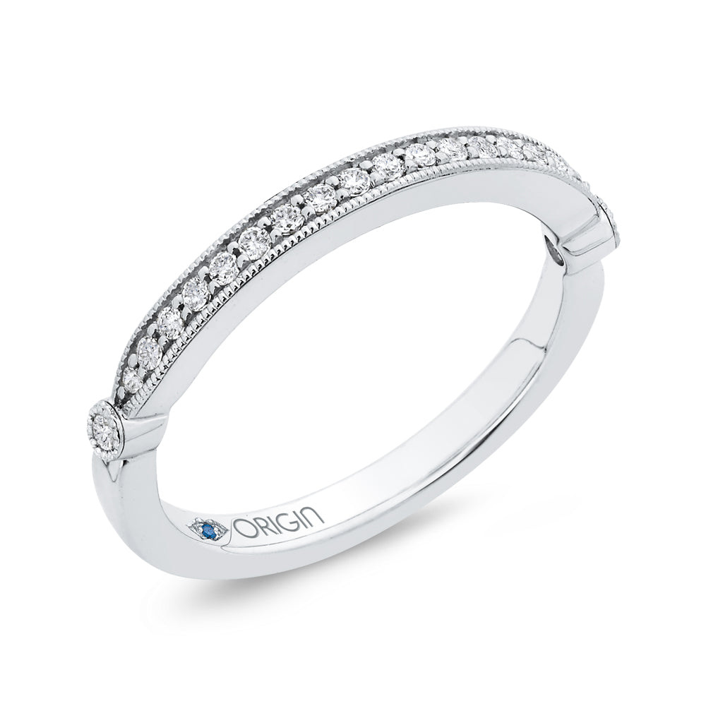 14K White Gold Round Diamond Half-Eternity Wedding Band
