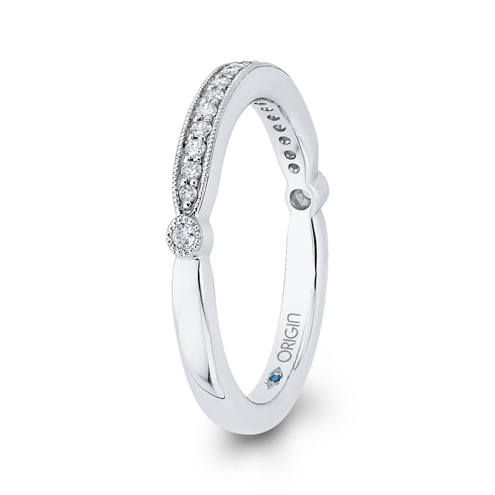 14K White Gold Round Diamond Half-Eternity Wedding Band