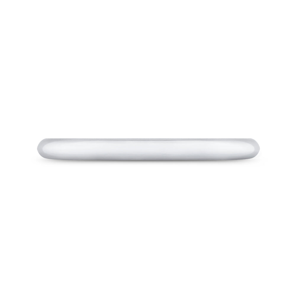 14K White Gold Plain Wedding Band