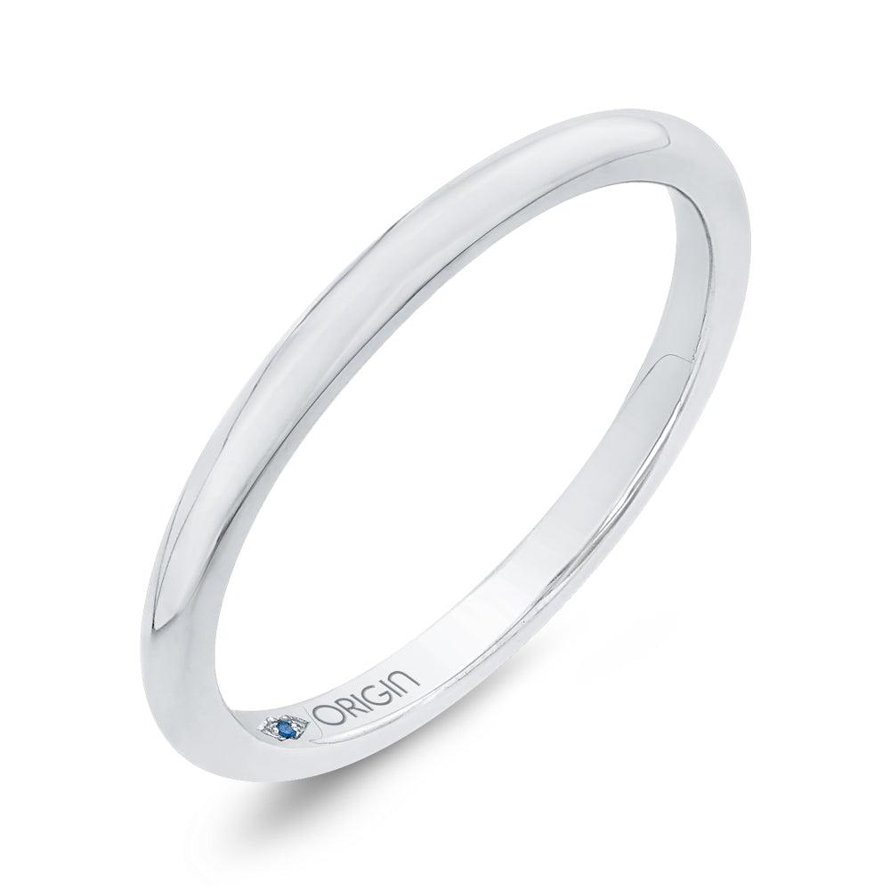 14K White Gold Plain Wedding Band