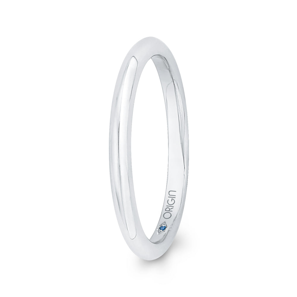 14K White Gold Plain Wedding Band
