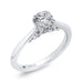 Round Cut Solitaire Diamond Cathedral Style Solitaire Engagement In 14K White Gold