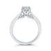 Round Cut Solitaire Diamond Cathedral Style Solitaire Engagement In 14K White Gold