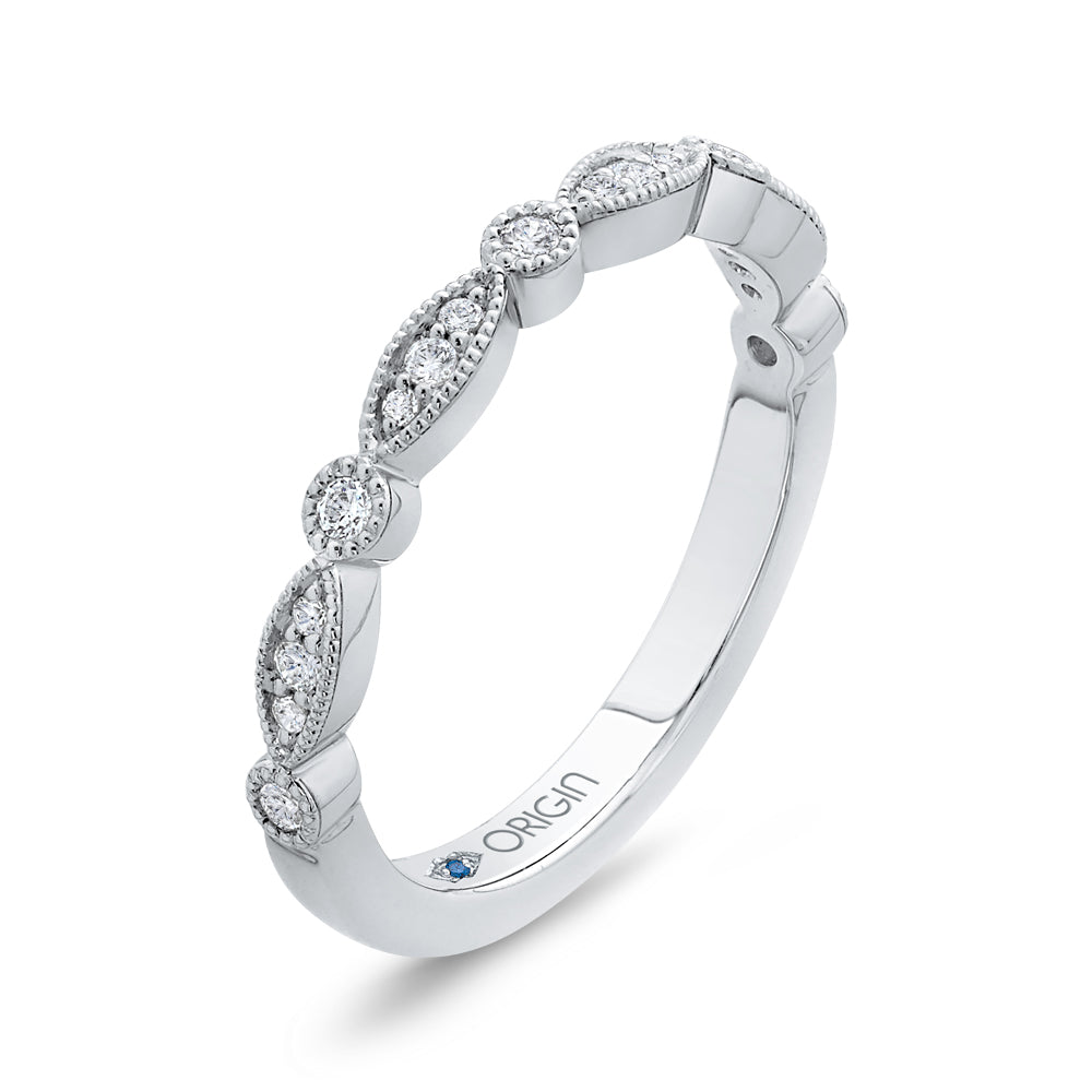 Round Diamond Half-Eternity Wedding Band In 14K White Gold
