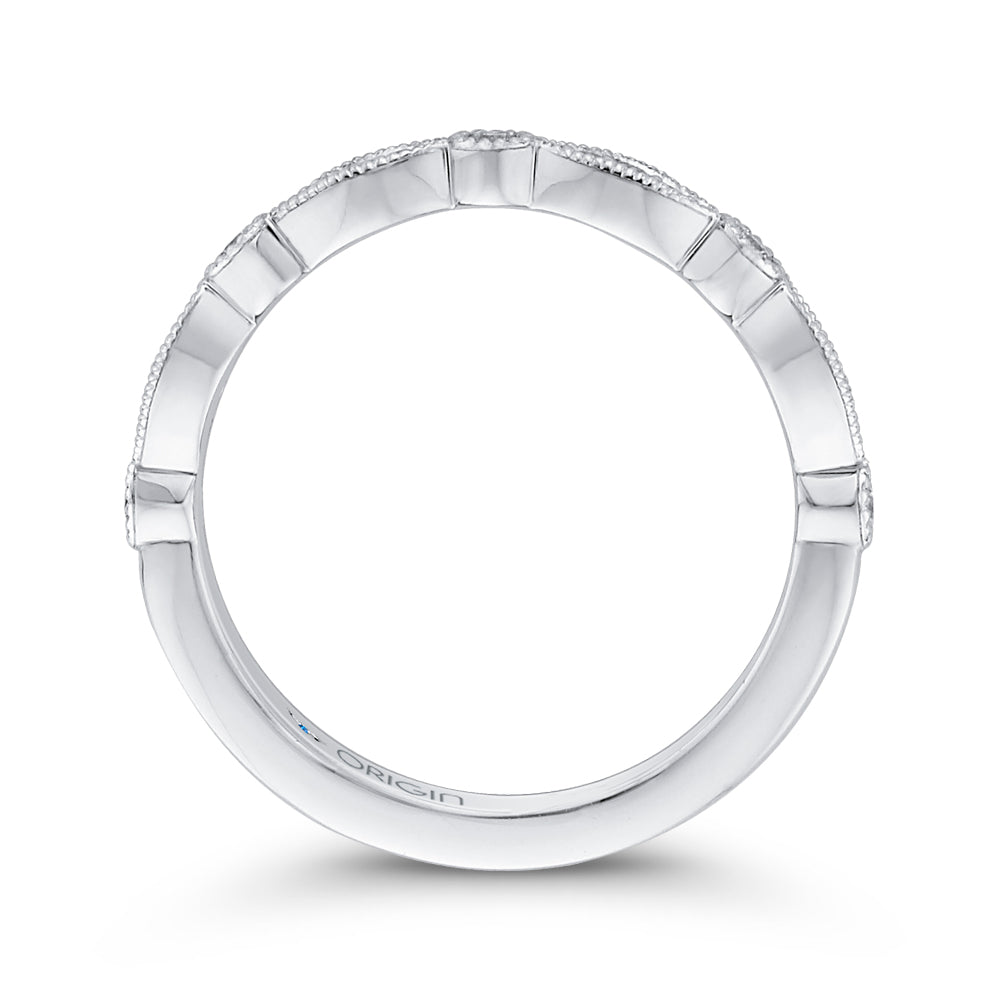 Round Diamond Half-Eternity Wedding Band In 14K White Gold