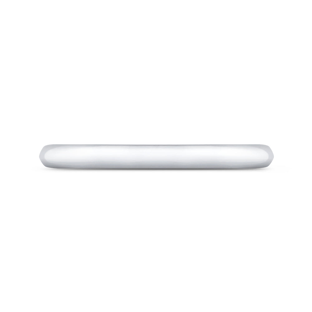 14K White Gold Plain Wedding Band