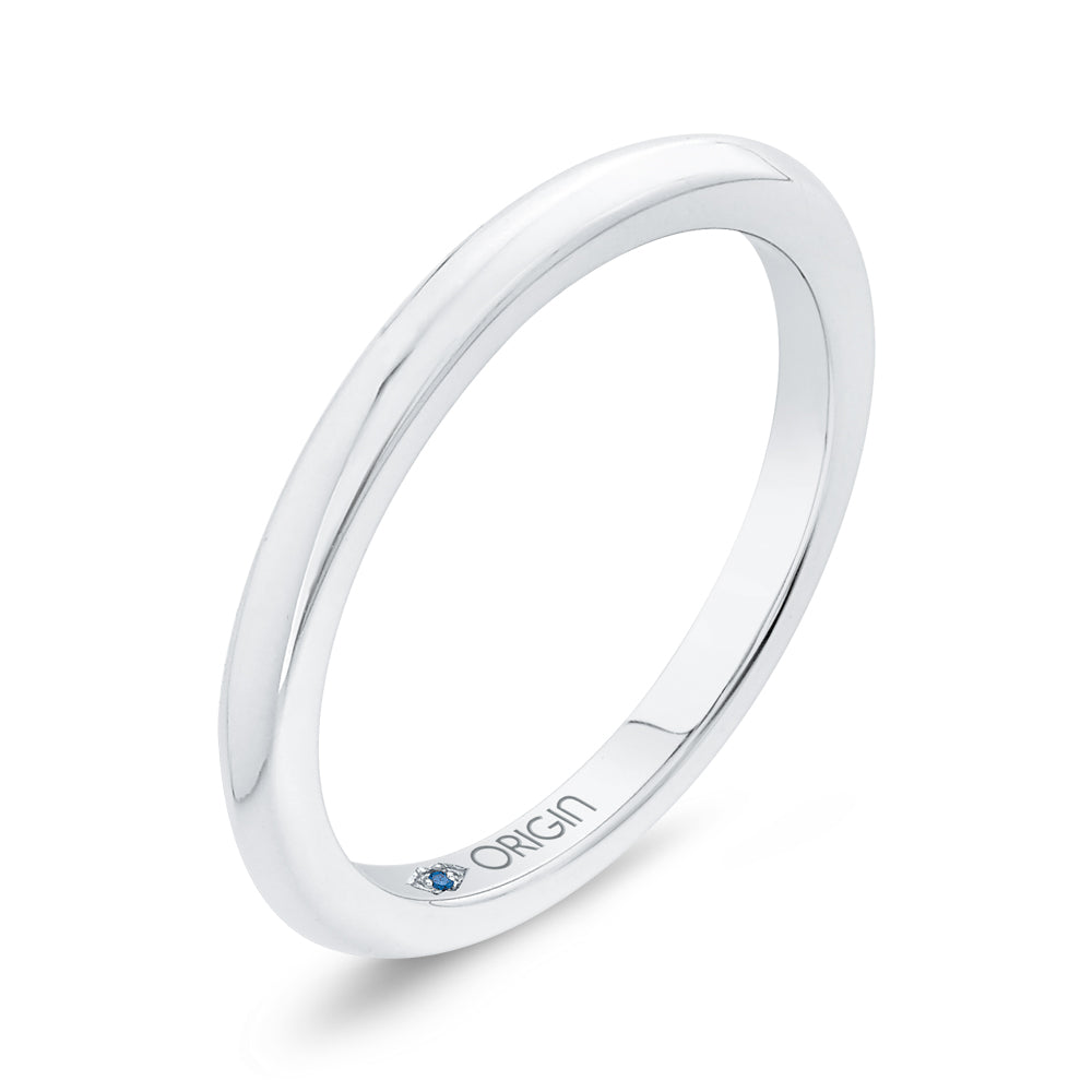 14K White Gold Plain Wedding Band