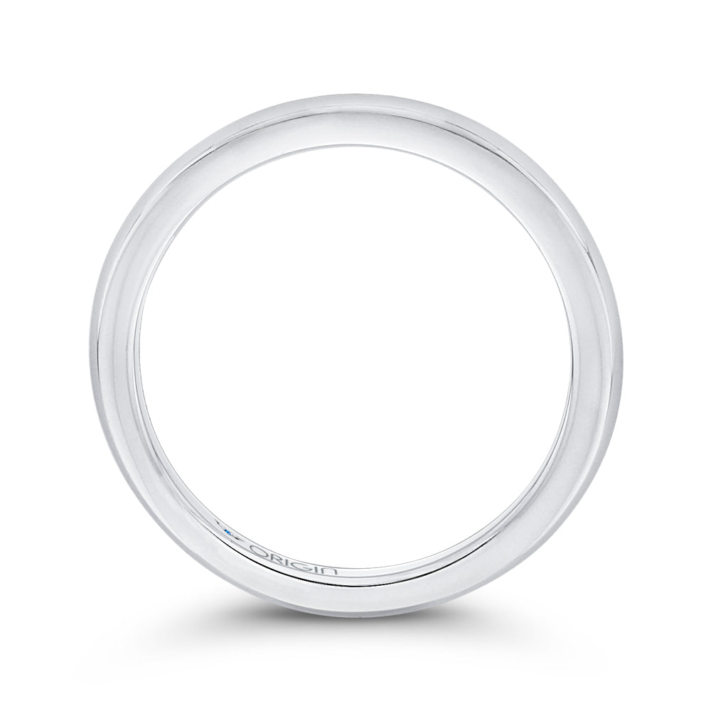 14K White Gold Plain Wedding Band