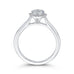 14K White Gold Round Diamond Hexagon Shape Halo Engagement Ring