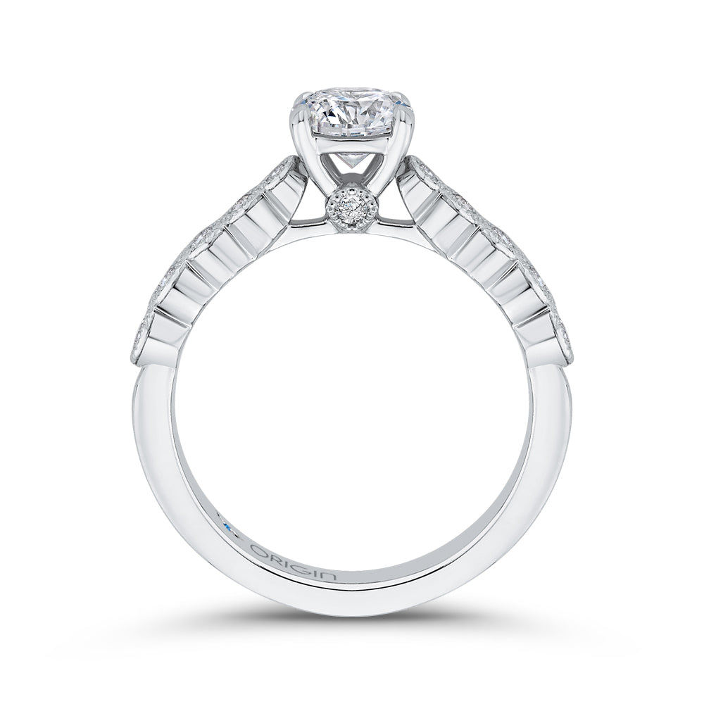 14K White Gold Round Cut Diamond Engagement Ring