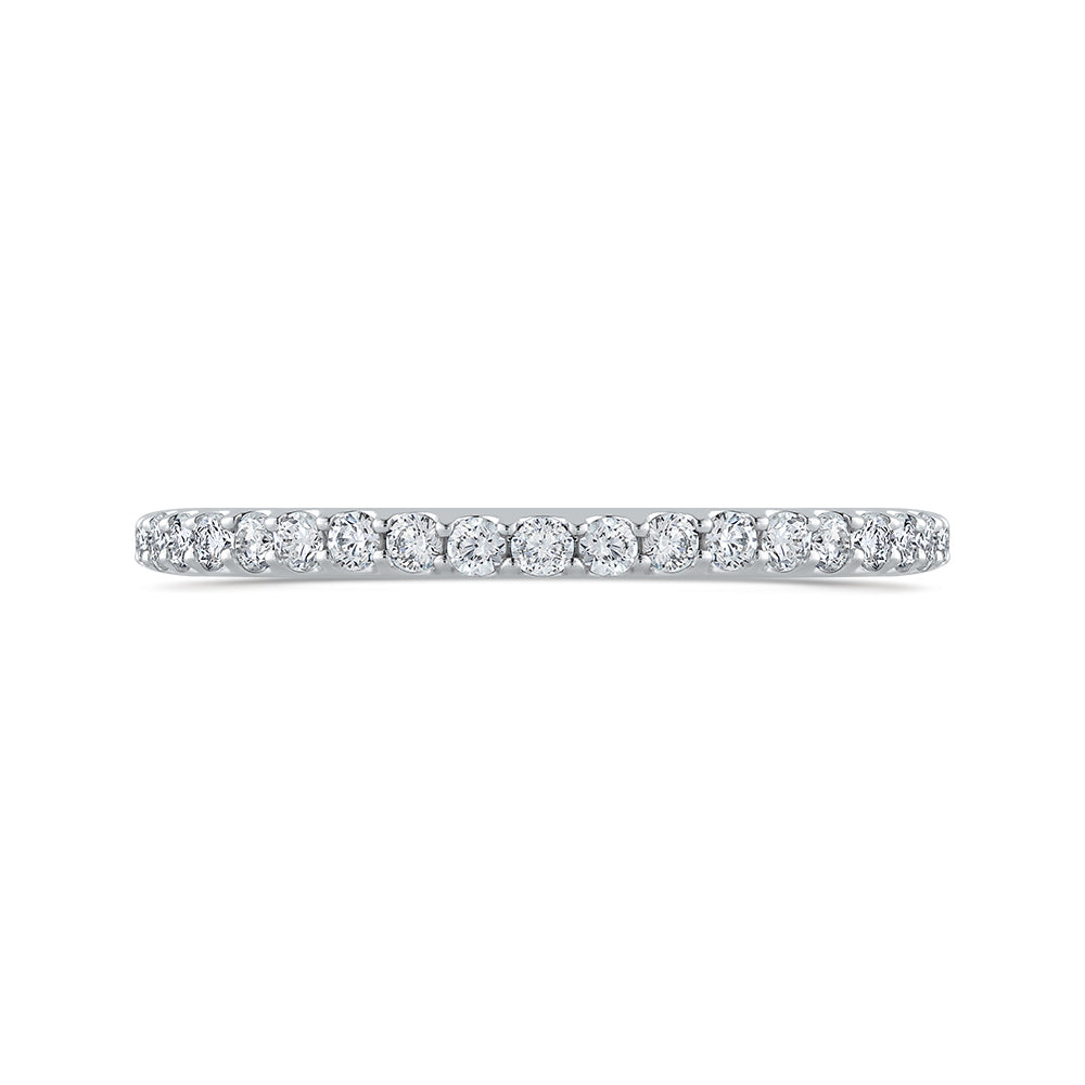 14K White Gold Round Diamond Half-Eternity Wedding Band