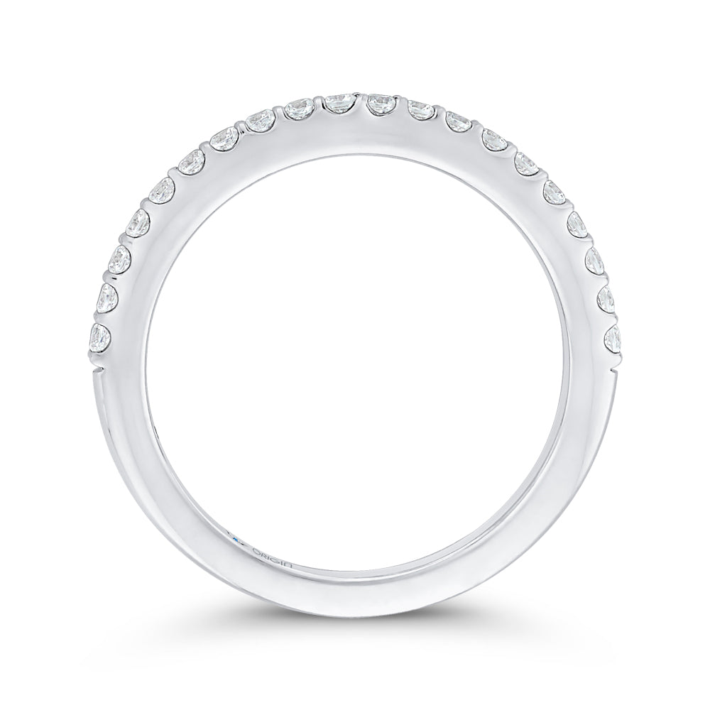 14K White Gold Round Diamond Half-Eternity Wedding Band