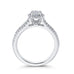 14K White Gold Round Diamond Cathedral Style Halo Engagement Ring