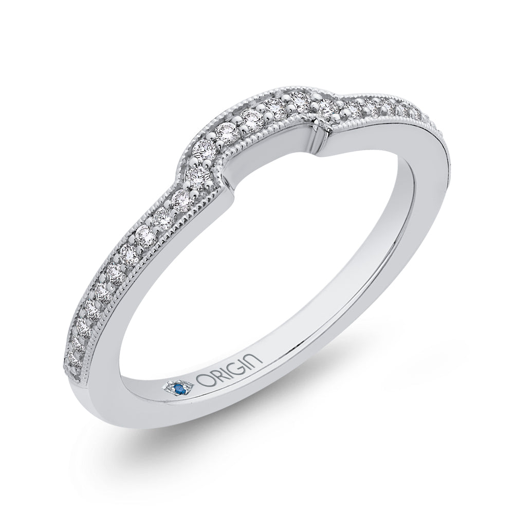 Round Diamond Half-Eternity Wedding Band In 14K White Gold