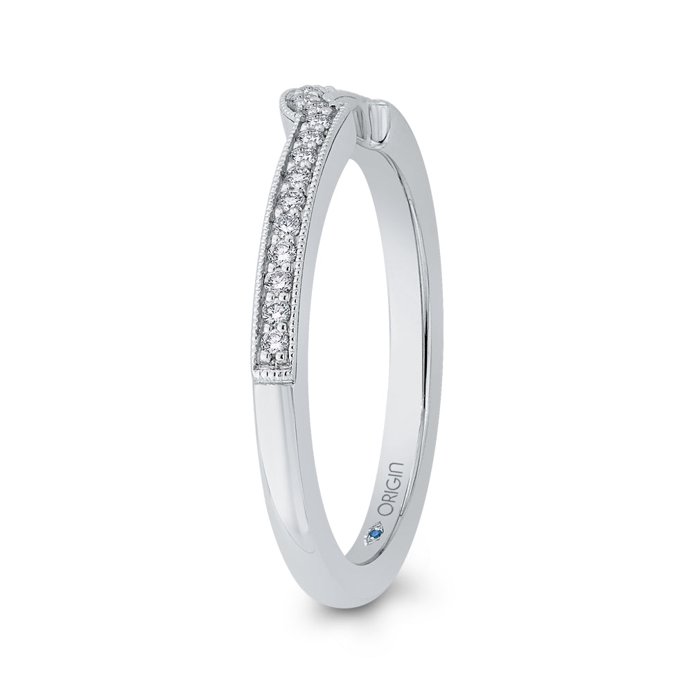Round Diamond Half-Eternity Wedding Band In 14K White Gold