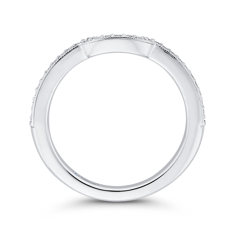 Round Diamond Half-Eternity Wedding Band In 14K White Gold