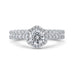 14K White Gold Round Diamond Halo Engagement Ring
