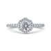14K White Gold Round Diamond Halo Engagement Ring