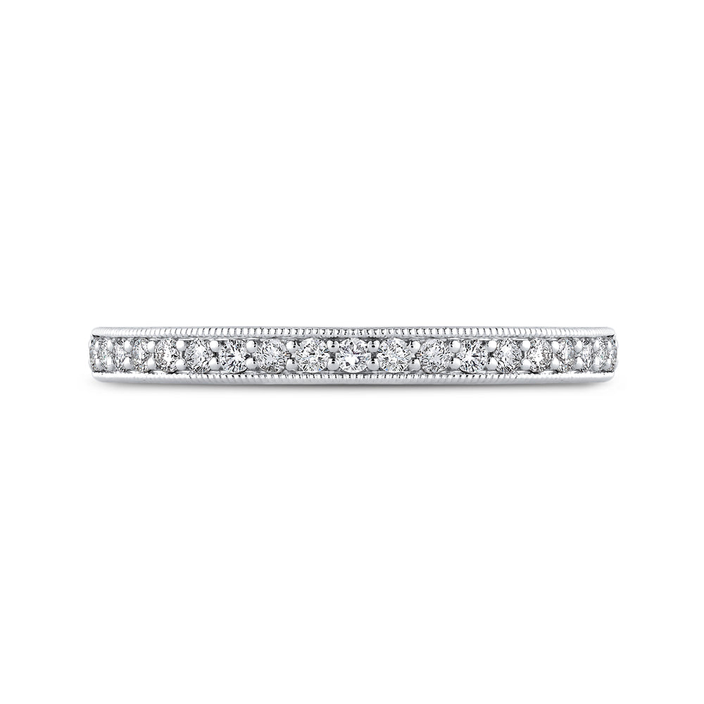 14K White Gold Round Diamond Half-Eternity Wedding Band
