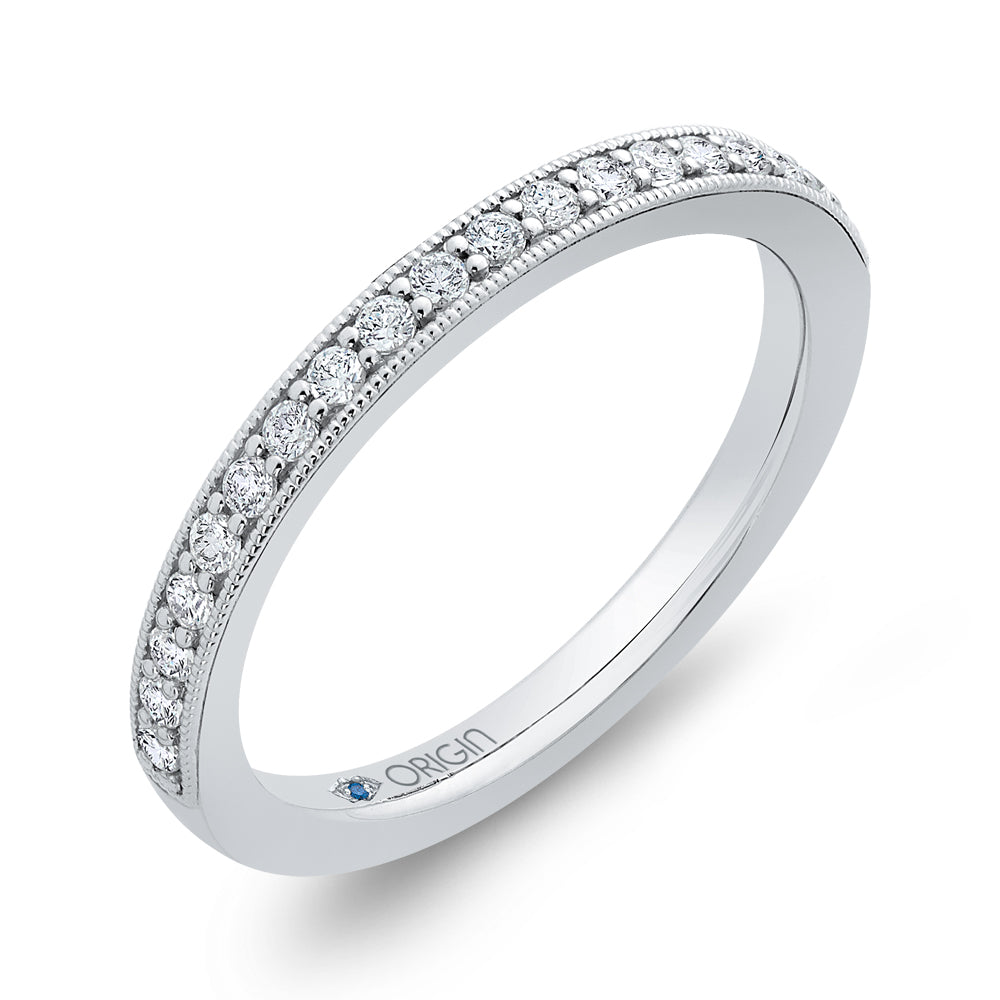 14K White Gold Round Diamond Half-Eternity Wedding Band