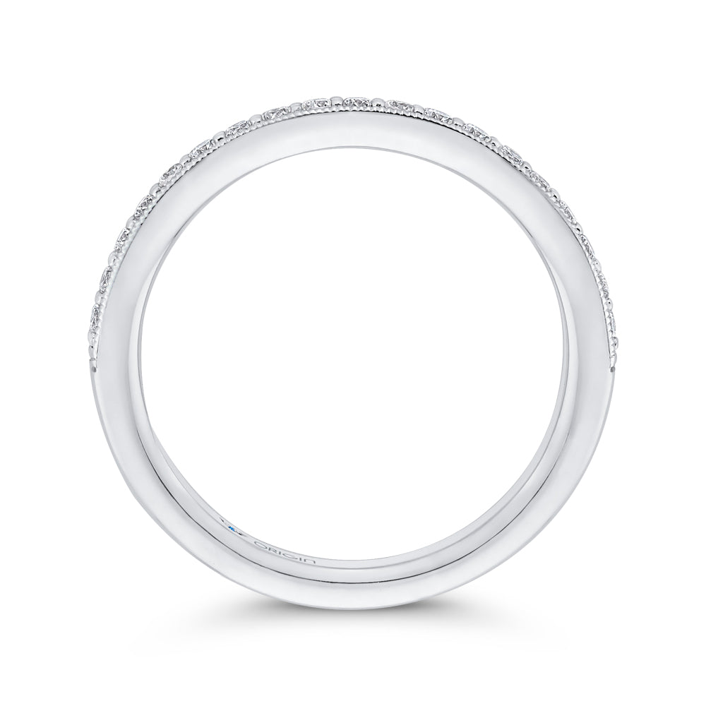 14K White Gold Round Diamond Half-Eternity Wedding Band