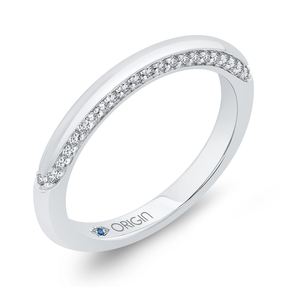 14K White Gold Round Diamond Wedding Band