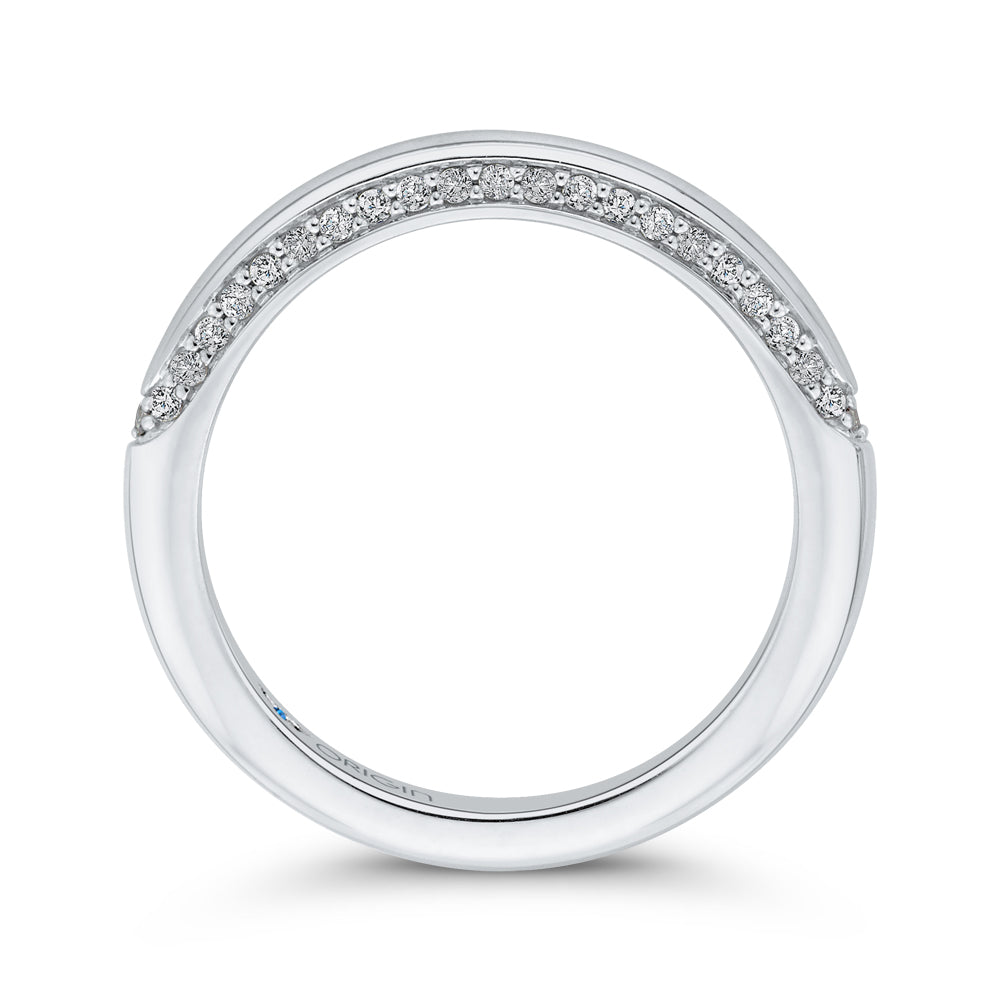 14K White Gold Round Diamond Wedding Band