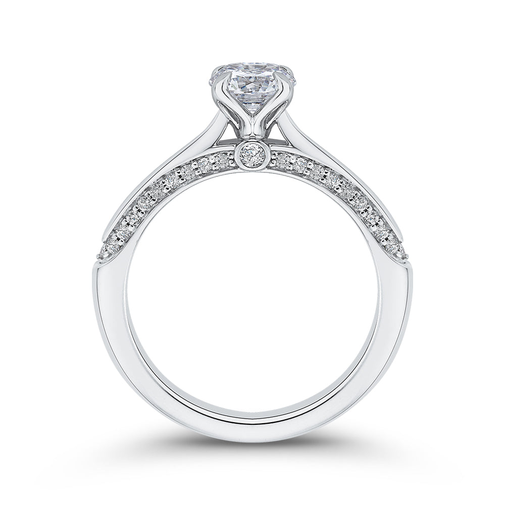 14K White Gold Round Diamond Engagement Ring