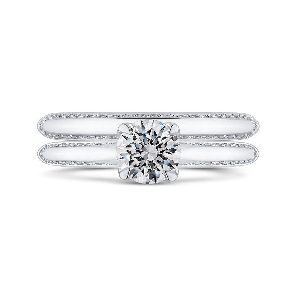 14K White Gold Round Diamond Engagement Ring
