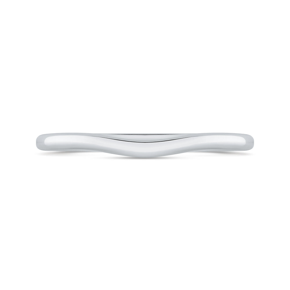 14K White Gold Plain Wedding Band