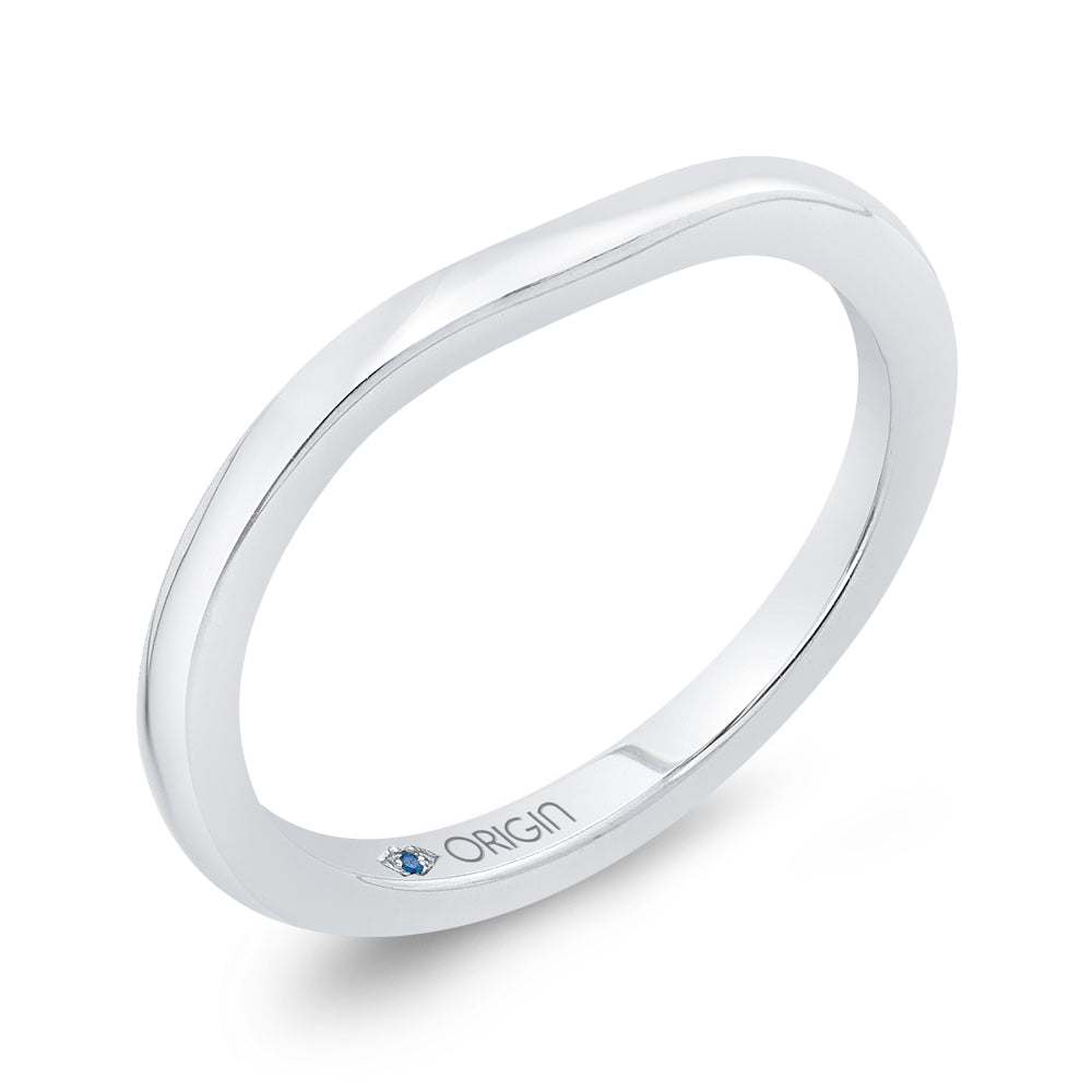 14K White Gold Plain Wedding Band