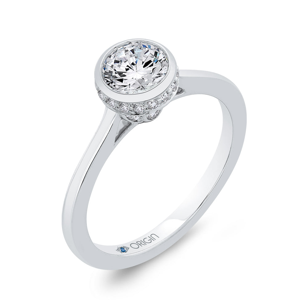 14K White Gold Round Diamond Classic Engagement Ring