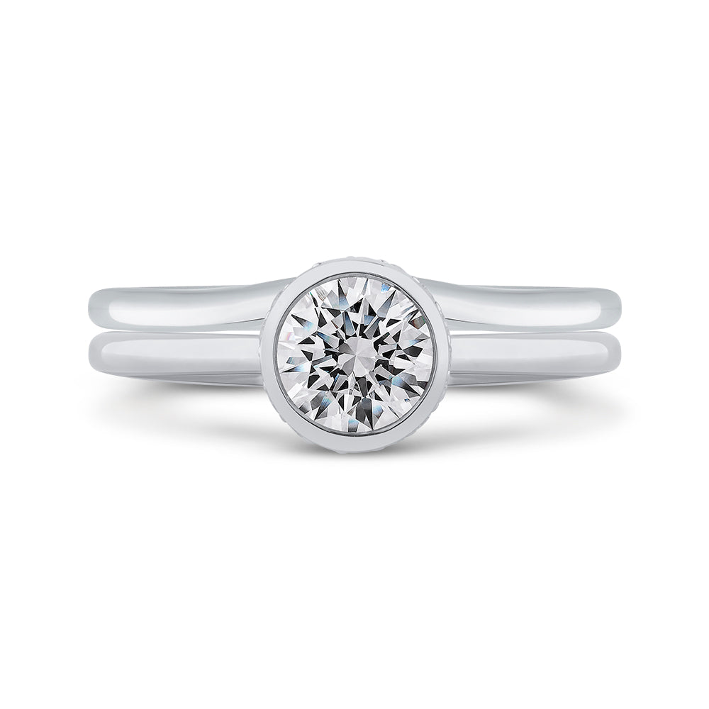 14K White Gold Round Diamond Classic Engagement Ring