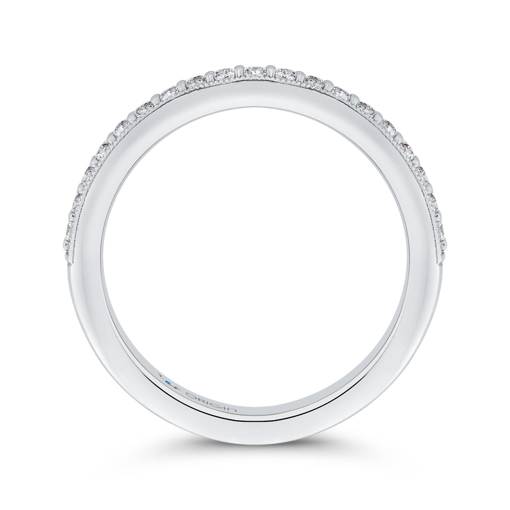 Round Diamond Half-Eternity Wedding Band In 14K White Gold